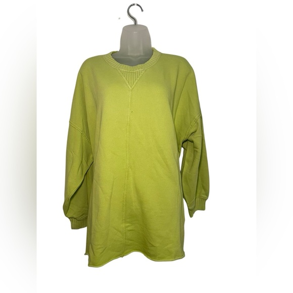 American Eagle New Stay Feeling Cool Sweatshirt Lime Green Size M - Picture 2 of 4